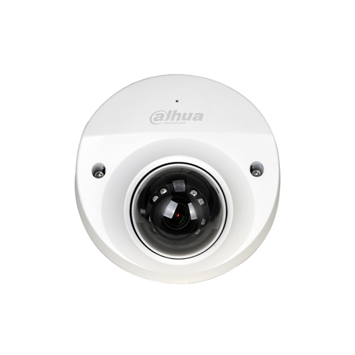 Camara Mini Domo IP 2 MP H.265+ Lente 2.8 mm 110° Visión nocturna 50 m PoE con Ranura MicroSD Antivandálica IK10 Micrófono Integrado DH-IPC-HDBW3241FN-FD-M-0280B