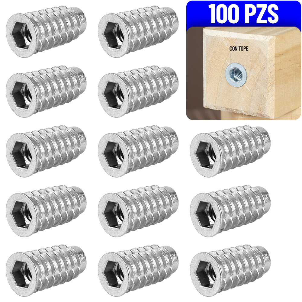Inserto Tuerca Mueble Madera Con Tope 5/16 X 25 Mm