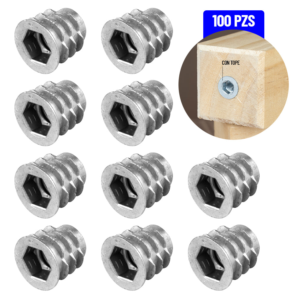 Inserto Tuerca Mueble Madera Con Tope 5/16 X 13 Mm