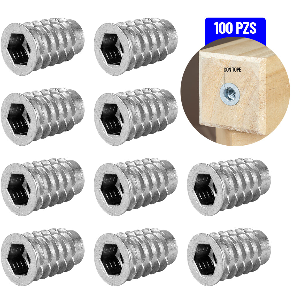 Inserto Tuerca Mueble Madera Con Tope 5/16 X 20 Mm