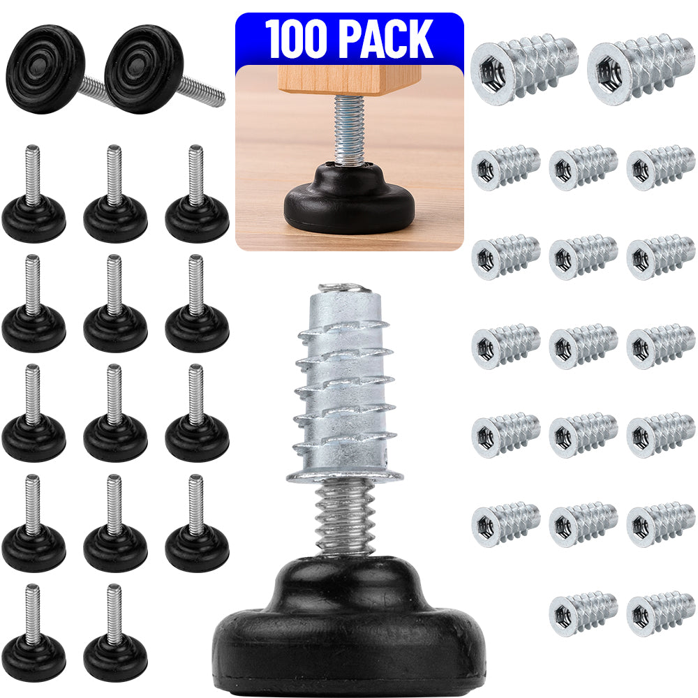 Nivelador Para Muebles Plastico Con Inserto Rosca 1/4