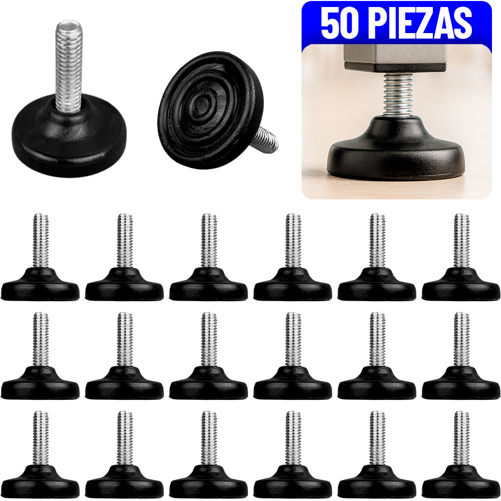 Regaton Nivelador Para Muebles Plastico Negro Rosca 5/16