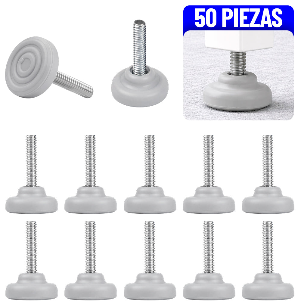 Regaton Nivelador Para Muebles Plastico Rosca 1/4 Gris 50 Pack