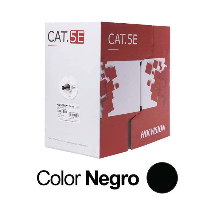Bobina 305 m de Cable Cat 5e UTP CCU 100% Cobre Exterior Color Negro DS-1LN5EO-UU/E