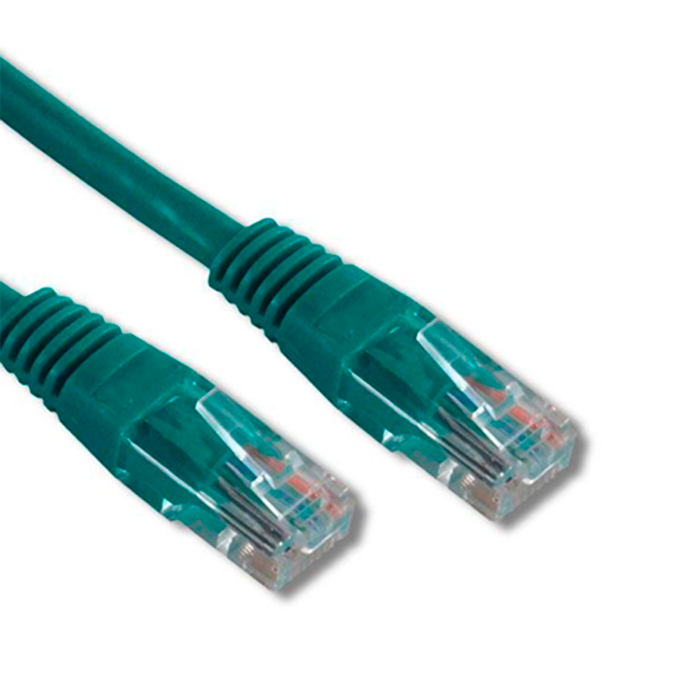 Cable Patch Cord Categoría 6 UTP .6 m Conector RJ45 a RJ45 Calibre 24 AWG Verde C601105002