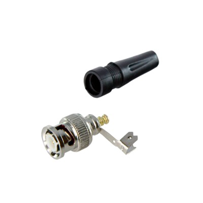 Conector BNC macho para cable coaxial RG59/RG6 con base negra de PVC TT-RG-93
