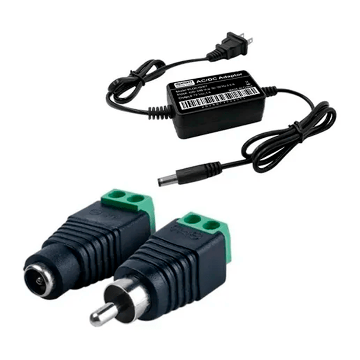 KIT conectores para microfono CCTV con alimentacion UTP Sencillo KIT-MIC-2