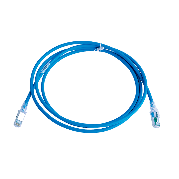 Cable Patch Cord Z-Max Categoría 6A S/FTP 2.1 m Conector RJ45 a RJ45 Calibre 26 AWG UL Azul ZM6A-S07-06B