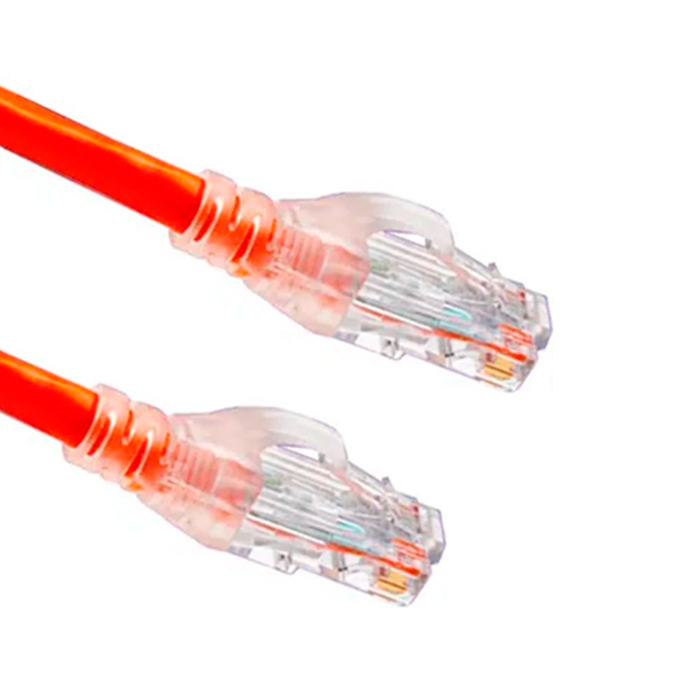 Cable Patch Cord Categoría 6 UTP 1.2 m Conector RJ45 a RJ45 Calibre 24 AWG Naranja C601103004