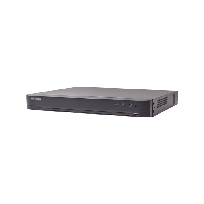 DVR 4 Canales 8 MP (4K) TVI CVI AHD CVBS +4 Canales IP 8 MP (4K) H.265+ Soporta 1 Disco Duro Videoanálisis y AcuSense IDS-7204HUHI-M1/S/A(C)