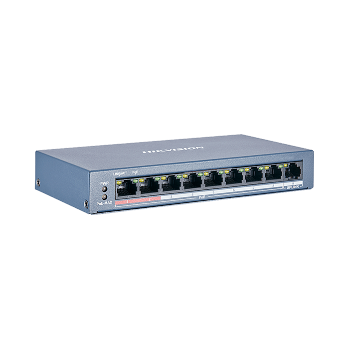 Switch PoE Velocidad 10/100 Mbps 8 Puertos PoE 60 W DS-3E0109P-E/M(B)