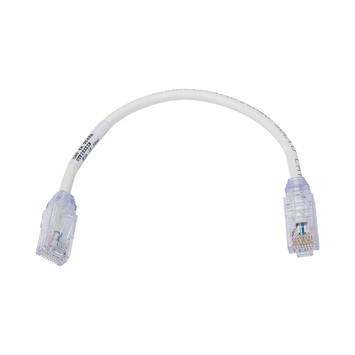 Cable Patch Cord TX6 Categoría 6A UTP .2 m Conector RJ45 a RJ45 Calibre 28 AWG UL Blanco UTP28X8IN