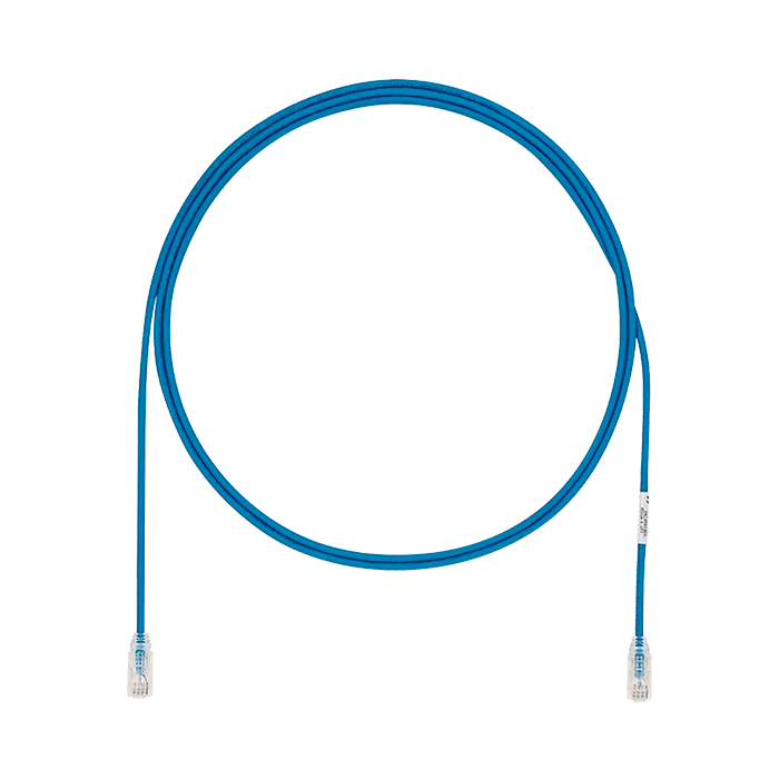 Cable Patch Cord TX6 Categoría 6A UTP 2.1 m Conector RJ45 a RJ45 Calibre 28 AWG UL Azul UTP28X7BU