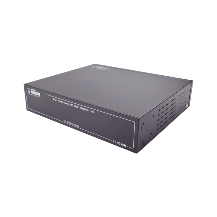 Kit Premium de 4 Transmisores 1 Receptor EPCOM HD-TVI 4K (8MP) hasta 200 m KITTT4PVTURBOX