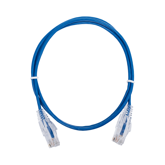 Cable Patch Cord Slim Categoría 6 UTP 1 m Conector RJ45 a RJ45 Calibre 28 AWG Azul LP-UT6-100-BU28
