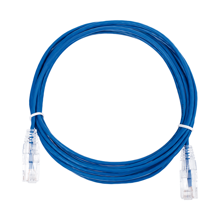 Cable Patch Cord Slim Categoría 6 UTP 3 m Conector RJ45 a RJ45 Calibre 28 AWG Azul LP-UT6-300-BU28