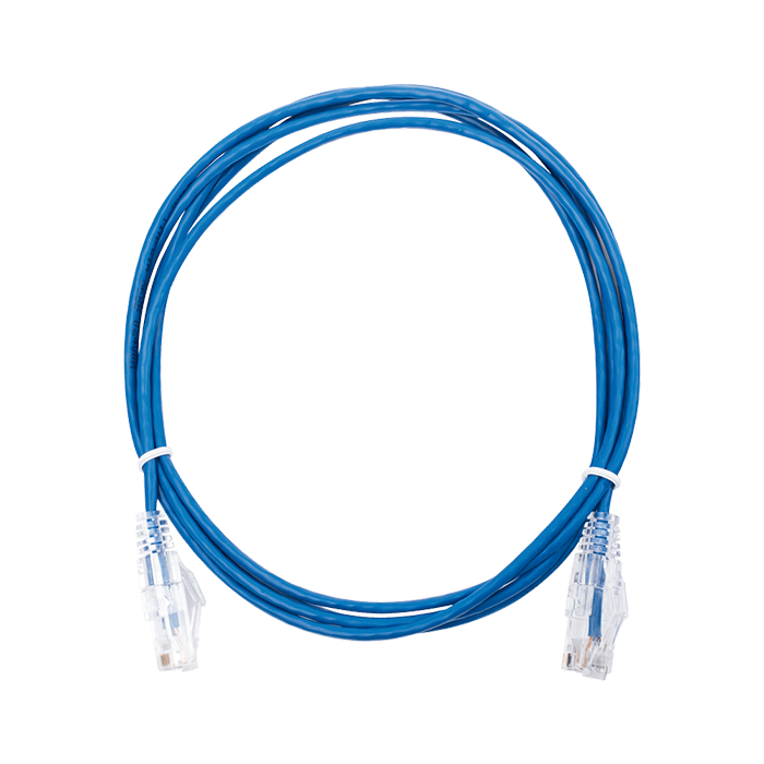 Cable Patch Cord Slim Categoría 6 UTP 2 m Conector RJ45 a RJ45 Calibre 28 AWG Azul LP-UT6-200-BU28