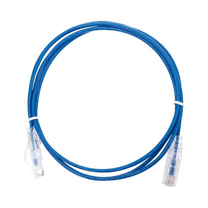 Cable Patch Cord Slim Categoría 6 UTP 1.5 m Conector RJ45 a RJ45 Calibre 28 AWG Azul LP-UT6-150-BU28