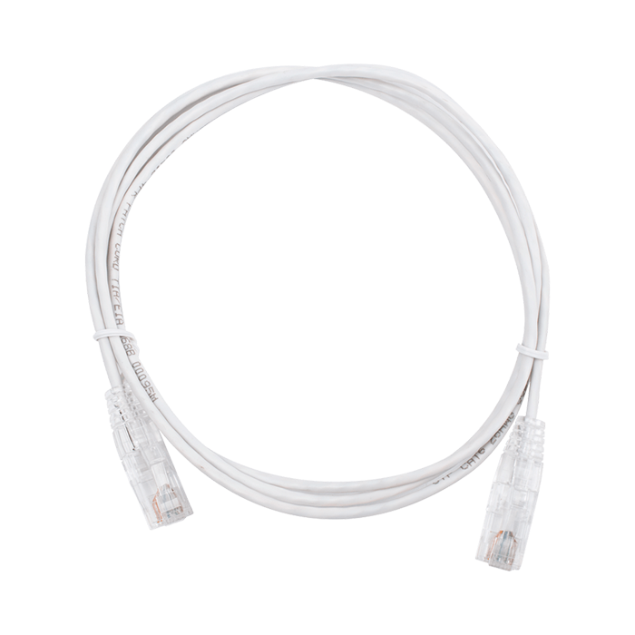 Cable Patch Cord Slim Categoría 6 UTP 1.5 m Conector RJ45 a RJ45 Calibre 28 AWG Blanco LP-UT6-150-WH28