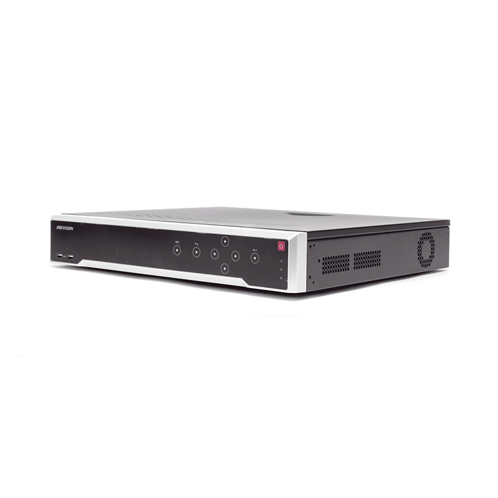 NVR 32 Canales 12 MP (4K) H.265+ 24 Puertos PoE+ Switch 300 mts Soporta 4 Discos Duros DS-7732NI-I4/24P
