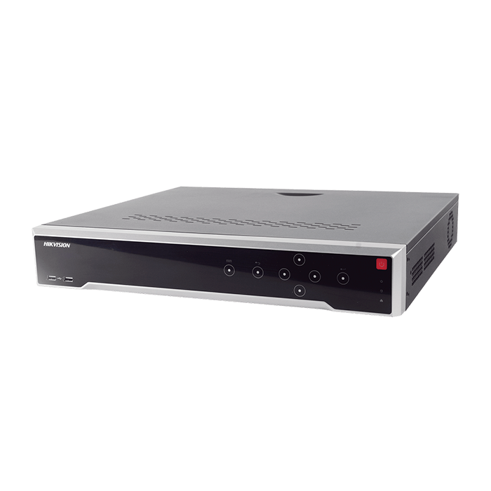NVR 32 Canales 12 MP (4K) H.265+ 16 Puertos PoE+ Switch 300 mts Soporta 4 Discos Duros DS-7732NI-I4/16P(B)