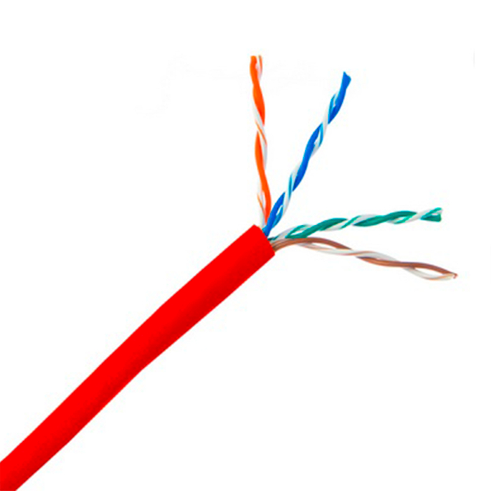 Bobina 305 m de Cable Cat 6 UTP CCU 100% Cobre Interior Color Rojo 2412 002A1000