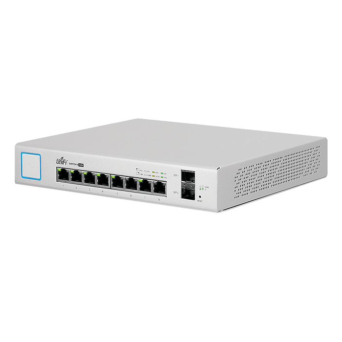Switch PoE Administrable 150 m Velocidad 10/100/1000 Mbps 8 Puertos PoE 150 W SFP 02 Blanco US-8-150W
